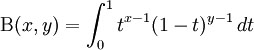 Beta function formula