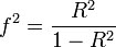 Effect size for an F-test (Cohen's f<sup>2</sup>) formula