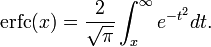 Complementary error function formula