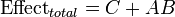 Mediation model total effect value formula