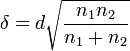 Noncentrality parameter for the noncentral t-distribution formula