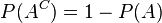 Probability complement formula