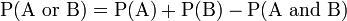 Union probability value formula