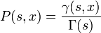 Regularized lower incomplete gamma function formula