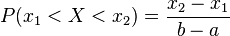 Interval probability value for the continuous uniform distribution formula